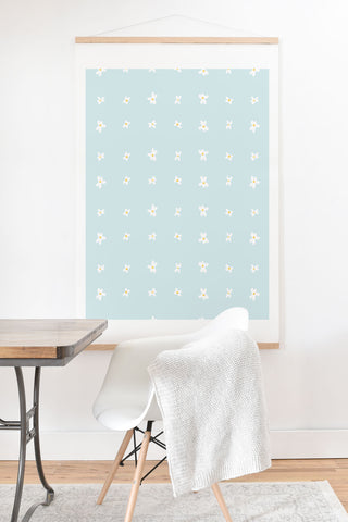 The Optimist Light Blue Daisies Art Print And Hanger