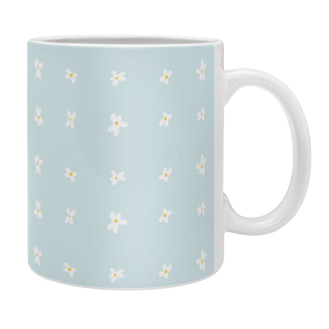 The Optimist Light Blue Daisies Coffee Mug