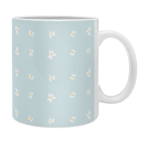 The Optimist Light Blue Daisies Coffee Mug