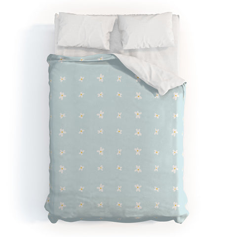 The Optimist Light Blue Daisies Duvet Cover
