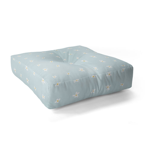 The Optimist Light Blue Daisies Floor Pillow Square