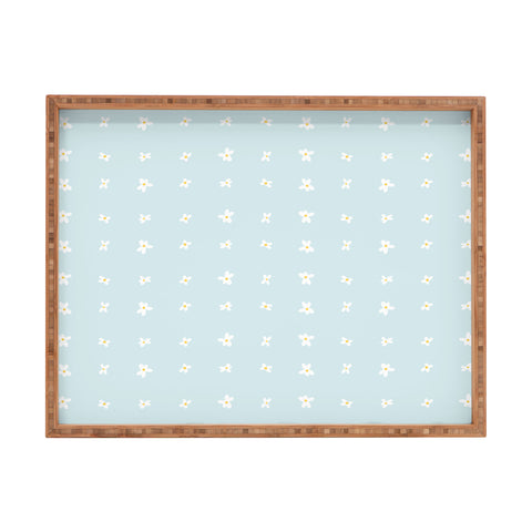 The Optimist Light Blue Daisies Rectangular Tray