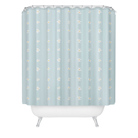 The Optimist Light Blue Daisies Shower Curtain