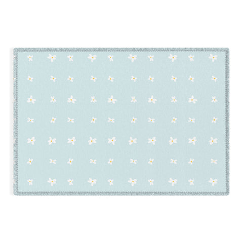 The Optimist Light Blue Daisies Outdoor Rug