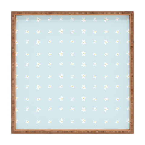 The Optimist Light Blue Daisies Square Tray