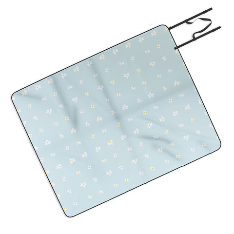 The Optimist Light Blue Daisies Picnic Blanket