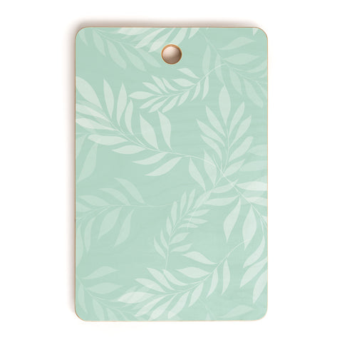 The Optimist Light Green Leaves Cutting Board Rectangle