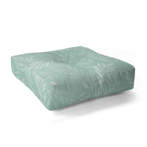 The Optimist Light Green Leaves Floor Pillow Square