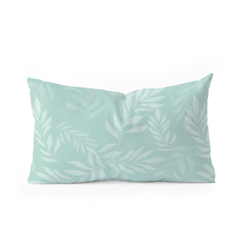 The Optimist Light Green Leaves Oblong Throw Pillow