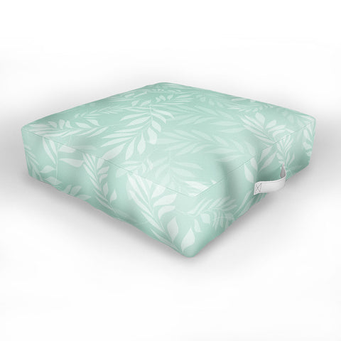 The Optimist Light Green Leaves Outdoor Floor Cushion