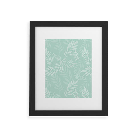 The Optimist Light Green Leaves Framed Art Print