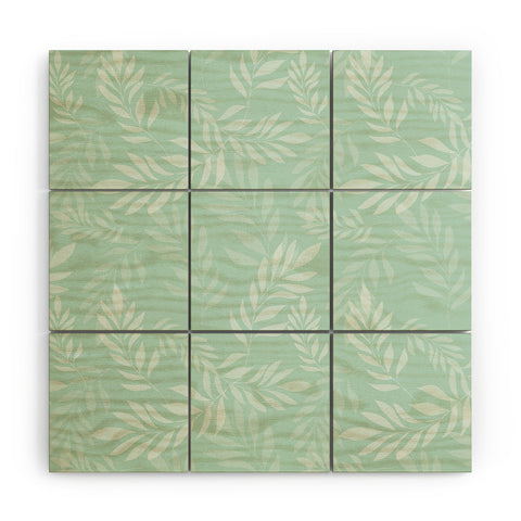 The Optimist Light Green Leaves Wood Wall Mural