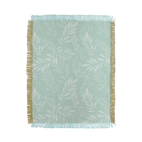 The Optimist Light Green Leaves Throw Blanket