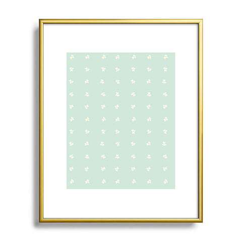The Optimist Little Daisies In a Row Metal Framed Art Print