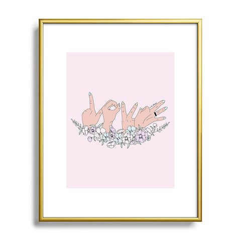 The Optimist Love is LOVE Metal Framed Art Print