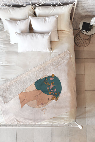 The Optimist Moon Gazing Fleece Throw Blanket