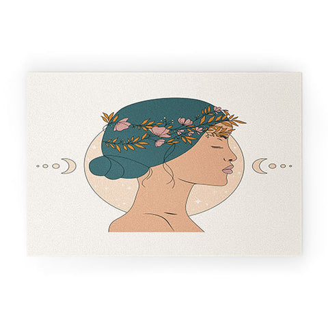 The Optimist Moon Gazing Welcome Mat