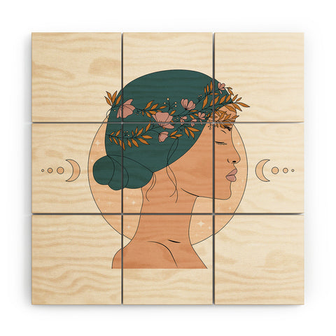 The Optimist Moon Gazing Wood Wall Mural