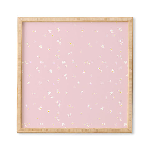 The Optimist My Little Daisy Pattern in Pink Framed Wall Art