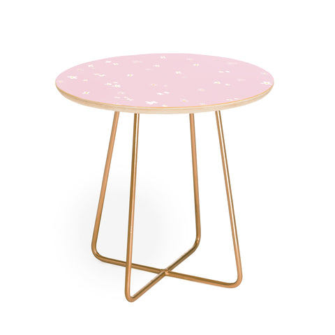 The Optimist My Little Daisy Pattern in Pink Round Side Table