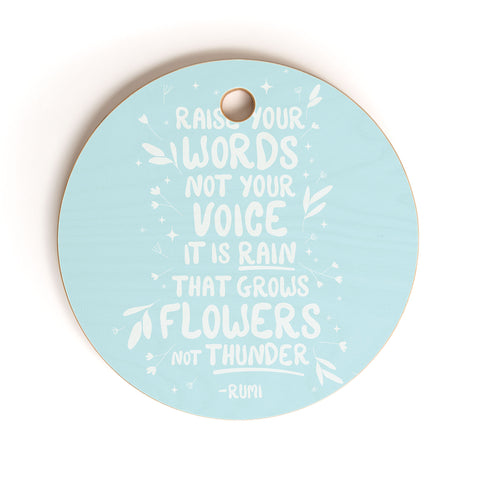 The Optimist Raise Your Words Cutting Board Round