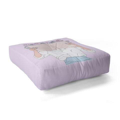 The Optimist Read All About It Floor Pillow Square