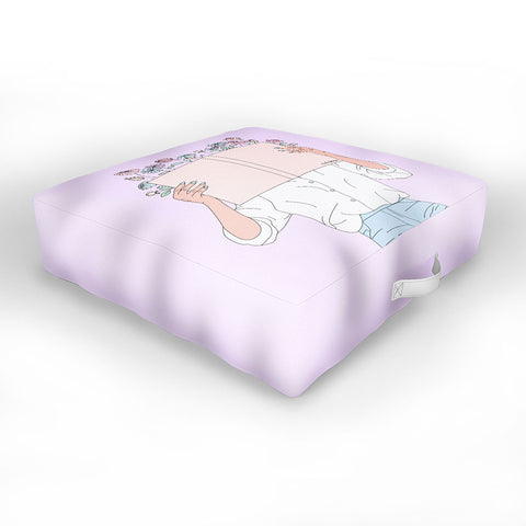 The Optimist Read All About It Outdoor Floor Cushion