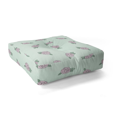 The Optimist Roses All Over Floor Pillow Square