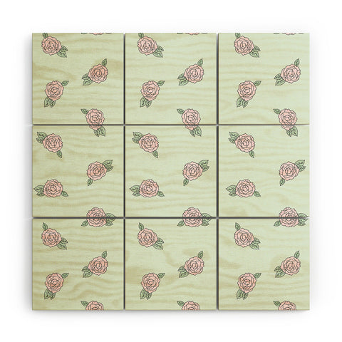 The Optimist Roses All Over Wood Wall Mural