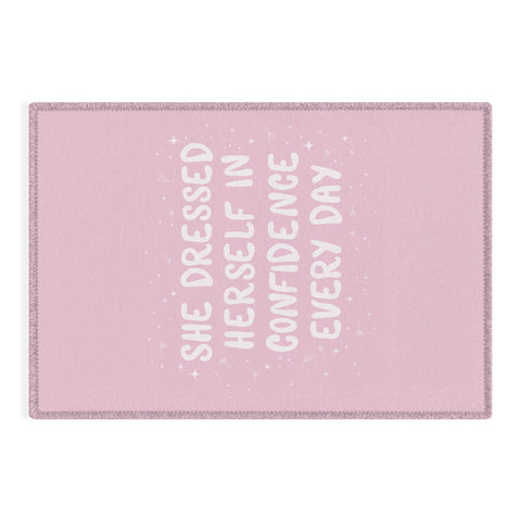 The Optimist She Dressed Herself In Confidence Outdoor Rug