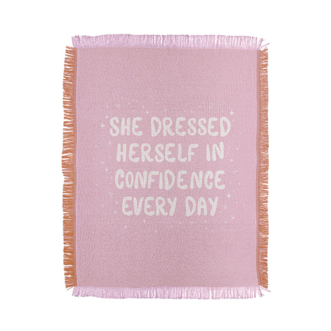 The Optimist She Dressed Herself In Confidence Throw Blanket