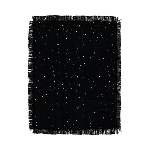 The Optimist Sky Full Of Stars in Black Throw Blanket