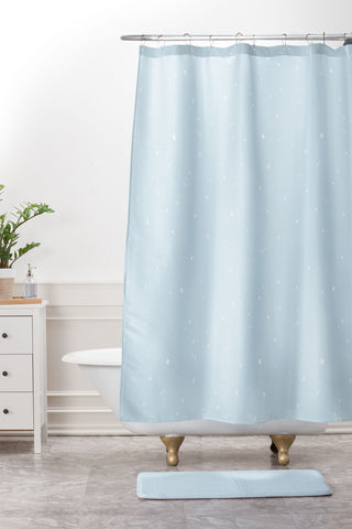 The Optimist Sky Full Of Stars in Light Blue Shower Curtain And Mat
