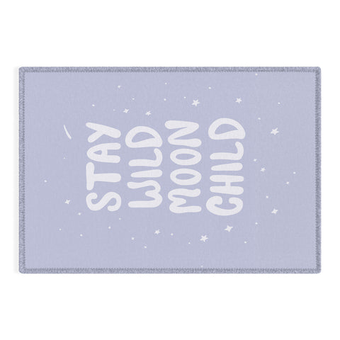 The Optimist Stay Wild Moon Child Quote Outdoor Rug
