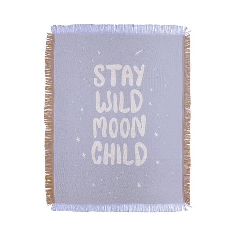 The Optimist Stay Wild Moon Child Quote Throw Blanket