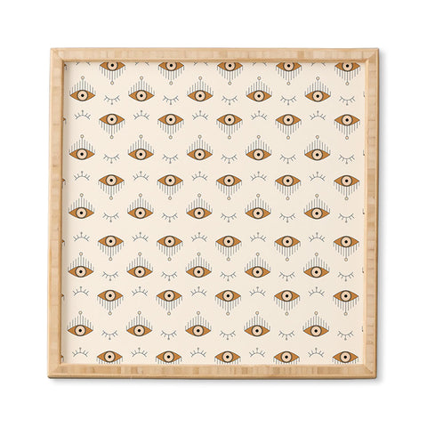 The Optimist Tfu Tfu Tfu Evil Eye Pattern Framed Wall Art