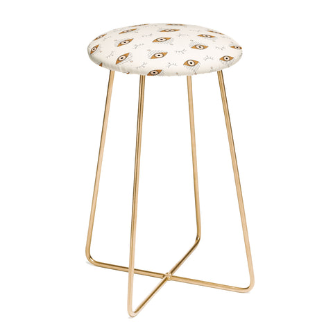 The Optimist Tfu Tfu Tfu Evil Eye Pattern Counter Stool