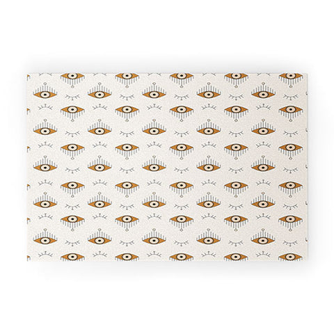 The Optimist Tfu Tfu Tfu Evil Eye Pattern Welcome Mat