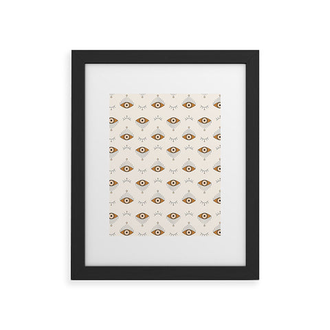 The Optimist Tfu Tfu Tfu Evil Eye Pattern Framed Art Print