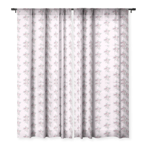 The Optimist Vintage Flowers Pattern Sheer Window Curtain