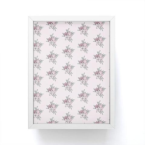 The Optimist Vintage Flowers Pattern Framed Mini Art Print