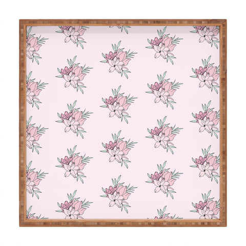 The Optimist Vintage Flowers Pattern Square Tray