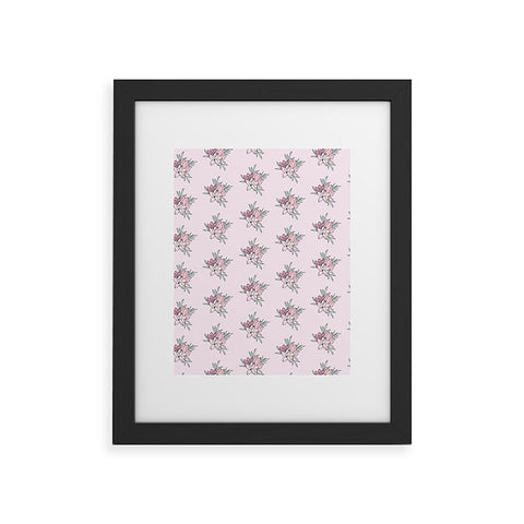 The Optimist Vintage Flowers Pattern Framed Art Print