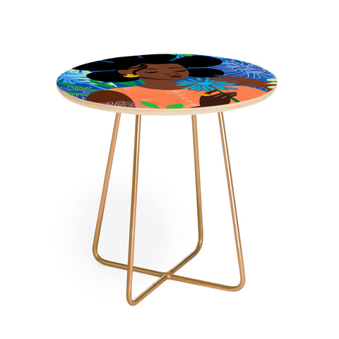 The Pairabirds Aster in September Round Side Table