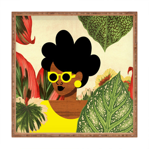 The Pairabirds Bayou Girl II Square Tray