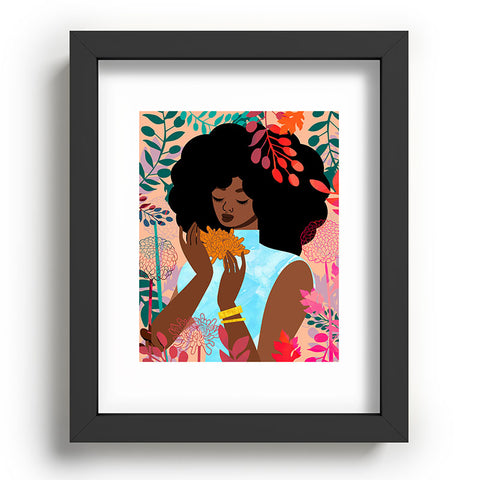 The Pairabirds Chrysanthemums in November Recessed Framing Rectangle