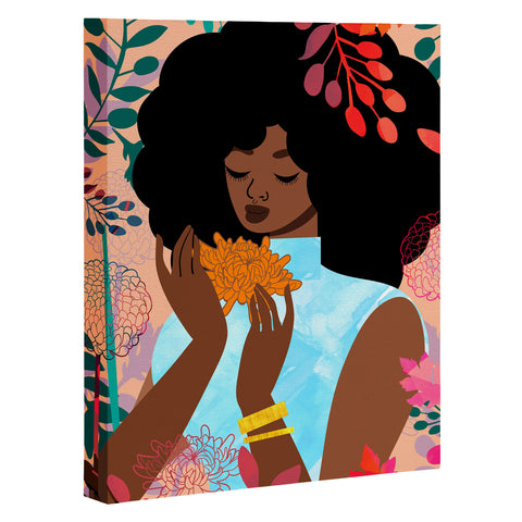 The Pairabirds Chrysanthemums in November Art Canvas