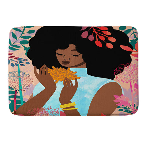 The Pairabirds Chrysanthemums in November Memory Foam Bath Mat