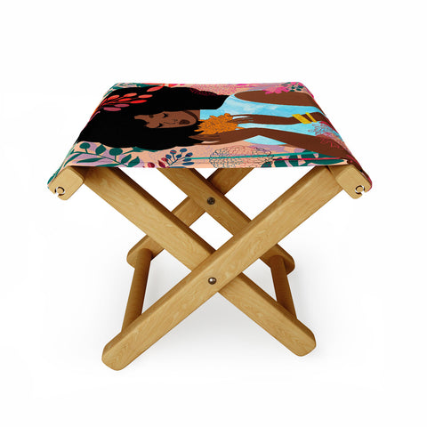 The Pairabirds Chrysanthemums in November Folding Stool