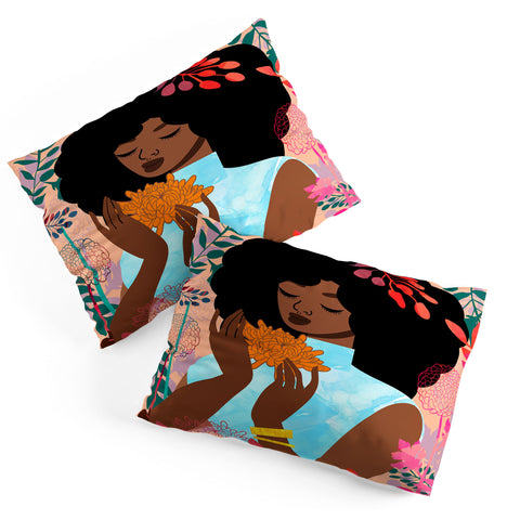 The Pairabirds Chrysanthemums in November Pillow Shams